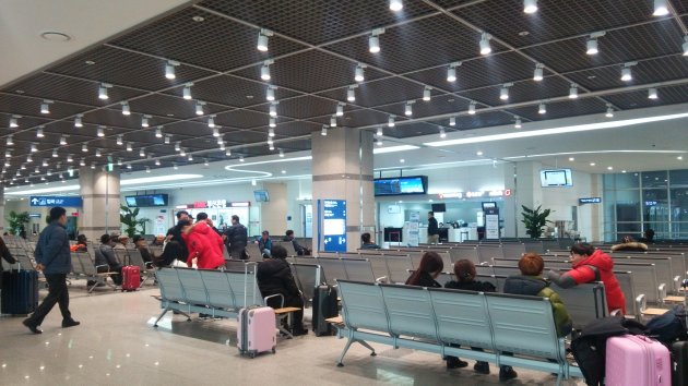 新釜山国際旅客ターミナルの待合所
